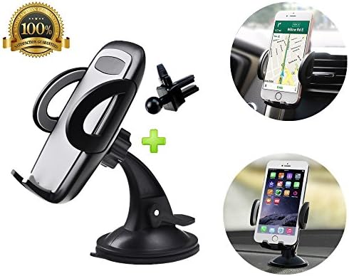 Car Phone Mount, AlphaBeing 2-in-1 Universal Phone Holder Cell Phone Car Air Vent Holder Dashboard Mount for iPhone X 8 7 Plus,7,6S,6,Samsung Galaxy Note S8 S7 S6 and More