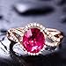 Kardy Amazing Fashion Pink Tourmaline Wedding Solid 14K Rose Gold Diamond Bridal Band Ring Set for Women