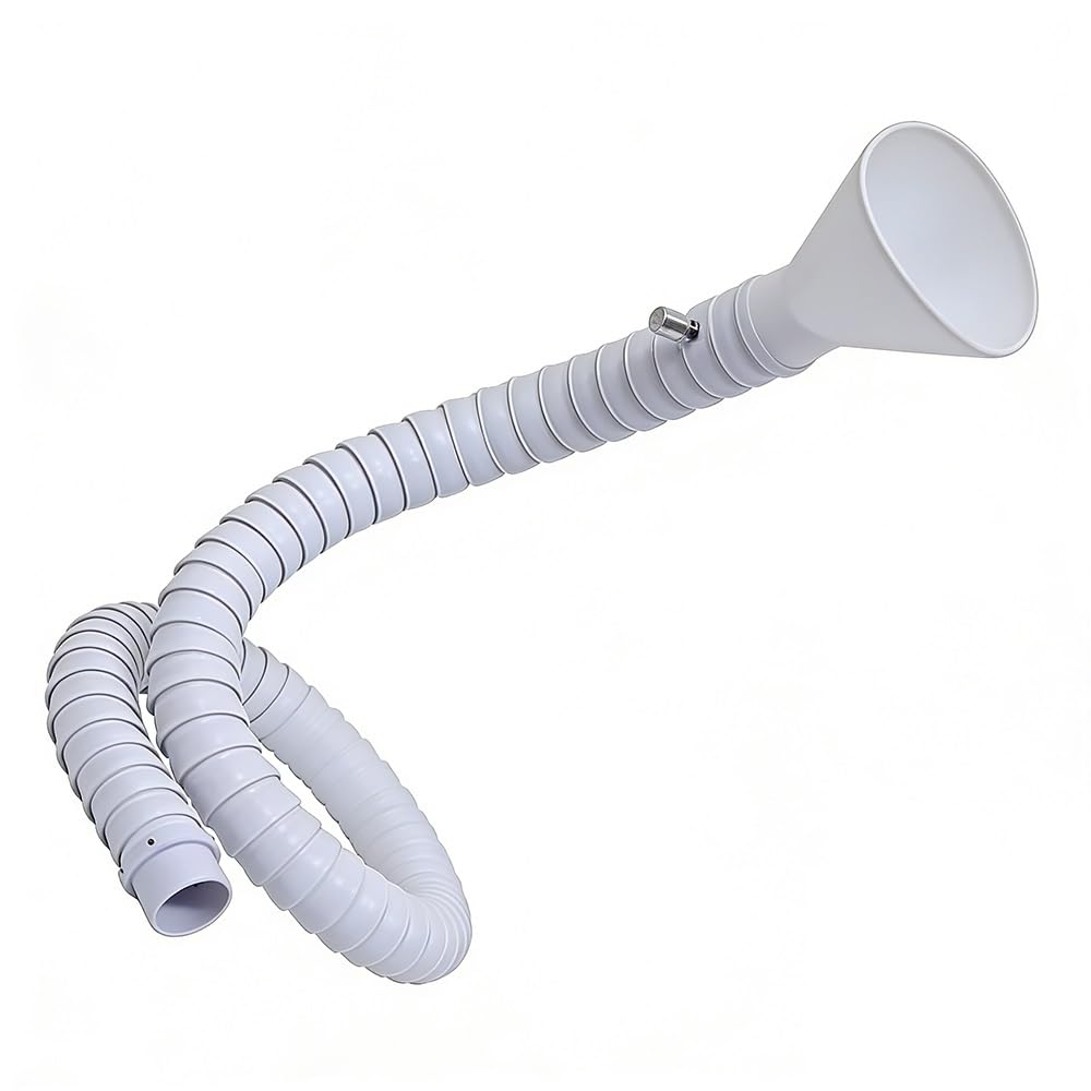 Tubo Di Scarico Fumi Di Saldatura Flessibile POM Da 50mm/75mm, Braccio Estrattore Di Fumo Multidirezionale Con Cappuccio Rotondo Bianco For Ventilazione Di Saldatura Industriale(DIA. 50mm,160cm)