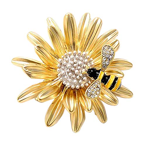 Image of 1X Brooch Bee Daisy Women Corsage Wedding Bridal Pin Dress Scarves Shawl Clip Lady Jewelry Bag Ornament New Released