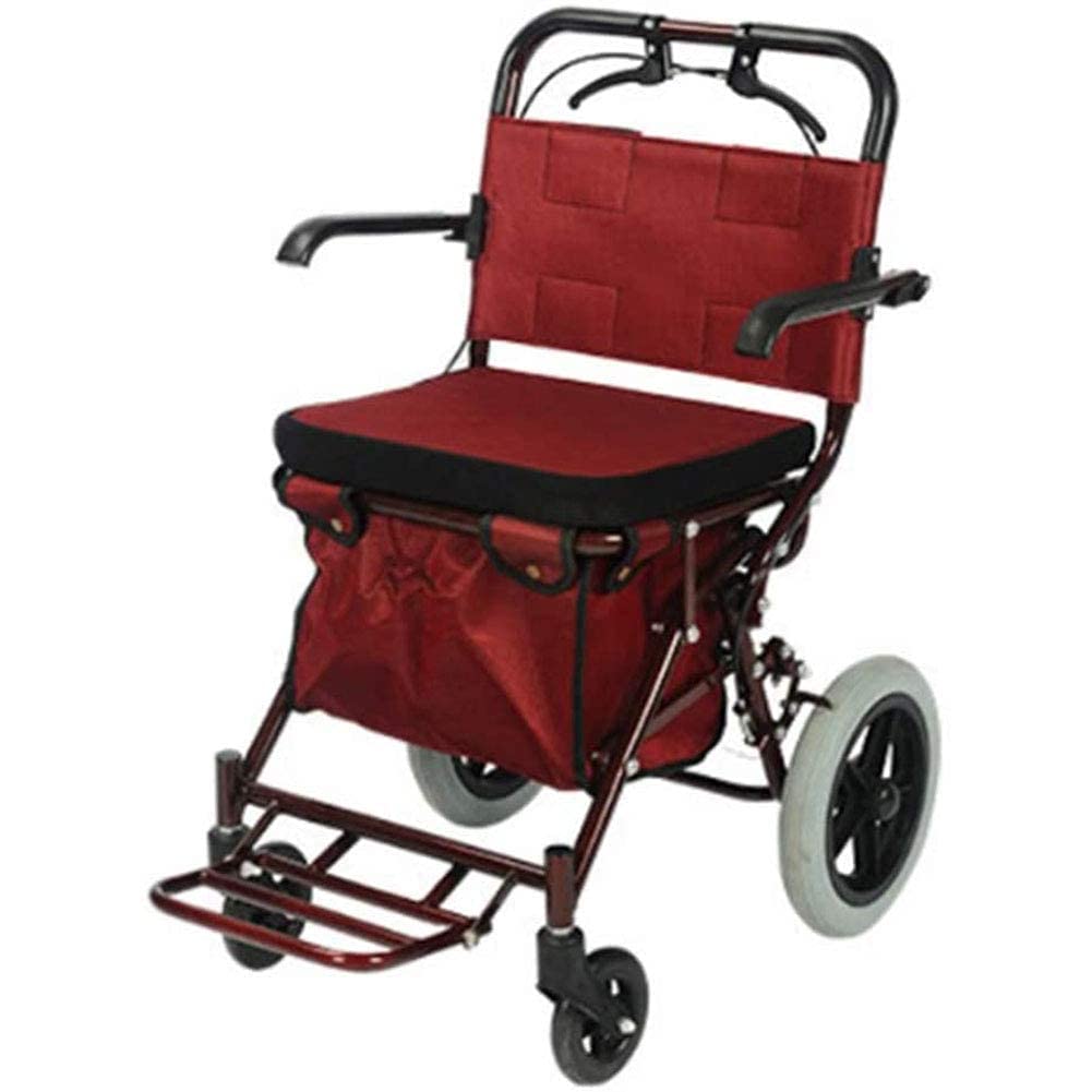 UWYTGF Walker for Seniors Wheelchairs Lightweight,Foldable Frame Mobility Aids Attendant-Propelled,Portable Hand Push Shopping Cart Ultra Light Walker Rollator Walker,Dura