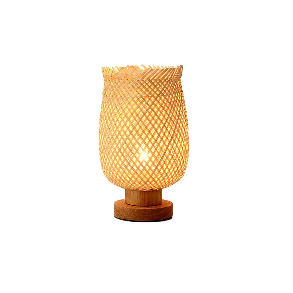 Lámpara de mesa Lampada da tavolo Bamboo Tessitura da comodino Lampada da comodino creativa lampade da comodino a mano adatta for soggiorno e camera da letto dormitorio y sala de estar ( Color : B )