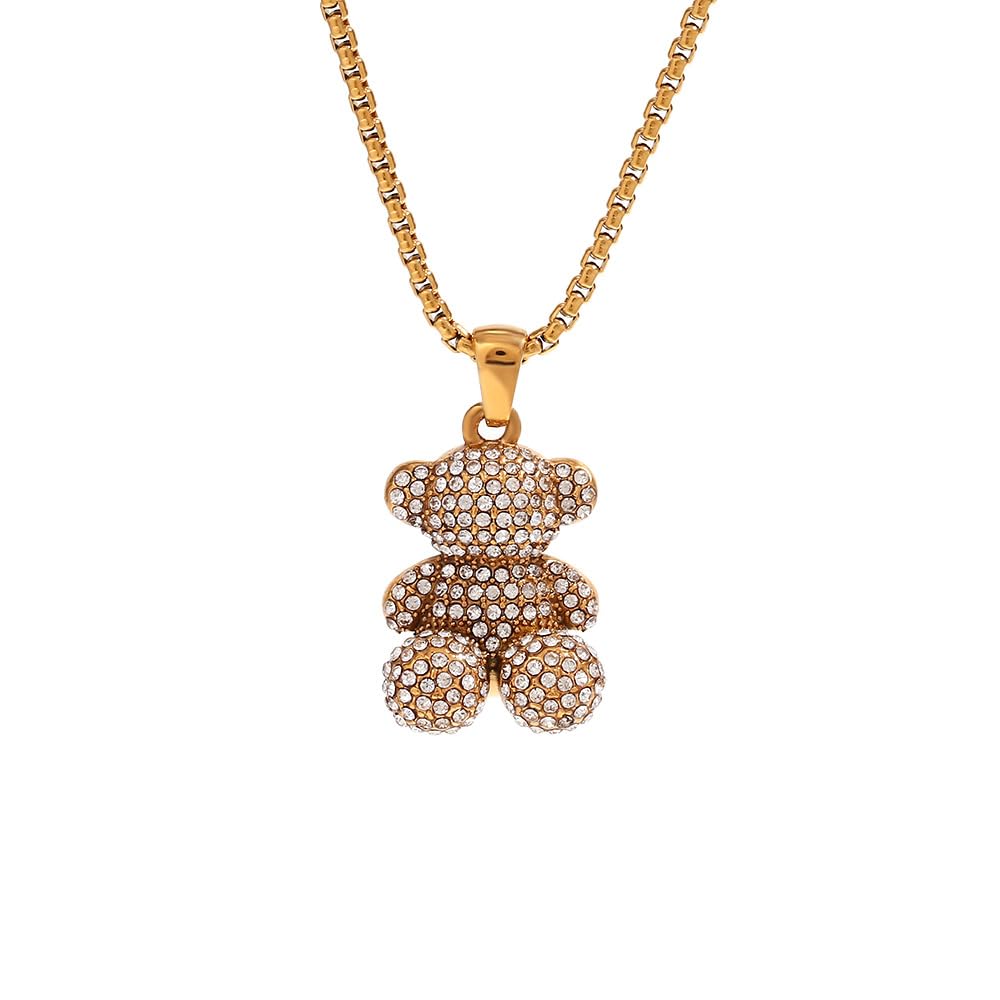 palmonas Teddy Solitaire Necklace for Women - 18K Gold Plated Necklace, Women's Jewellery | Gift for Girls & Women-picture-19