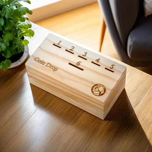 t one woods coin drop game for kidsadult with dice and wooden box  penny game for family fun coin drop  coin drop game for family and friends design-1
