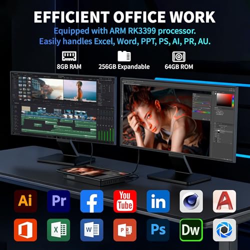 Image of 10.1 inch Industrial Touchscreen PC, All-in-One Computer Rockchip RK3399 Hexa-Core, 4GB RAM 64GB eMMC, Gigabit LAN, RS-232, USB 3.0, HDMI 4K, Android 11 for Digital Signage /POS /Factory Control