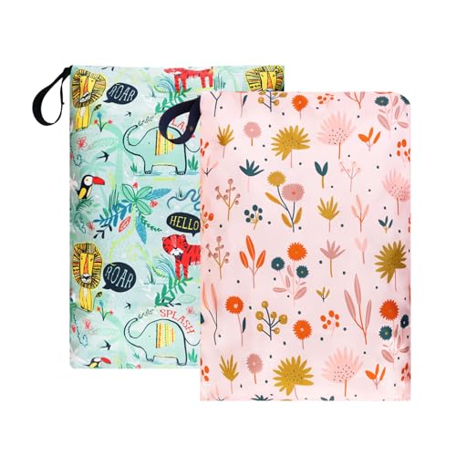 Dizdvizd Wäschesack, 2 Stück Wäschebeutel Reise mit Reißverschluss, Faltbare Schmutzwäschebeutel, Wasserdichte Schmutzwäsche Aufbewahrung für Reisen, Camping, Startseite, Wohnmobil, 60cmx45cm