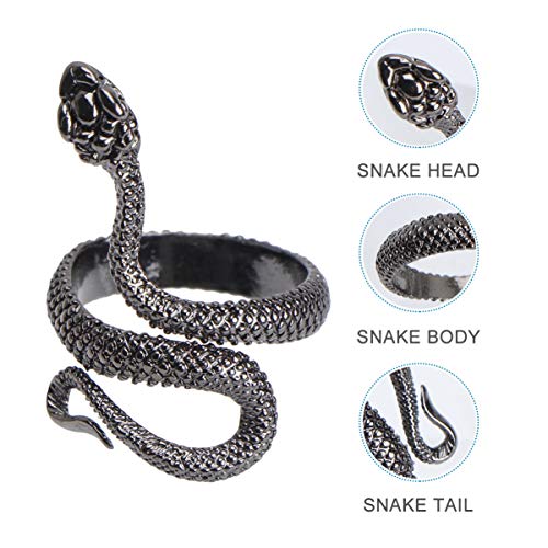 EXCEART Anéis de cobra retrô gótico dedos anéis ajustáveis Anéis de animal joia para mulheres homens