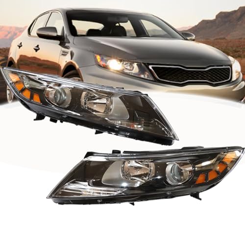 YINZINR Left Driver & Right Passenger Side Halogen Headlight Headlamps Assembly For 2011 2012 2013 KIA Optima (Left & Right Side)