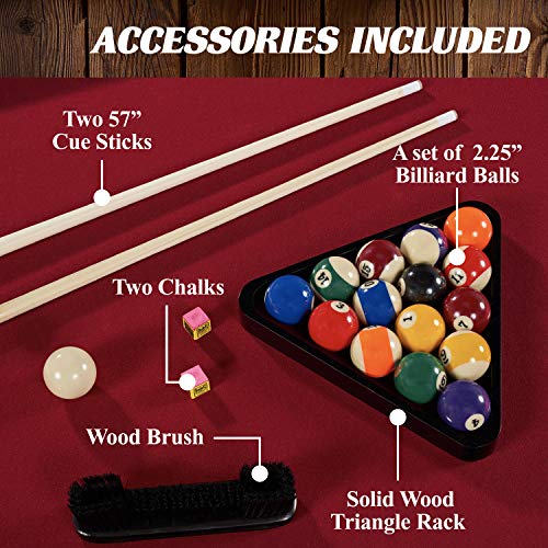 Barrington Billiards 8.5' Arlington Drop Pocket Table With Pool Ball And Cue Stick Set #TOP6