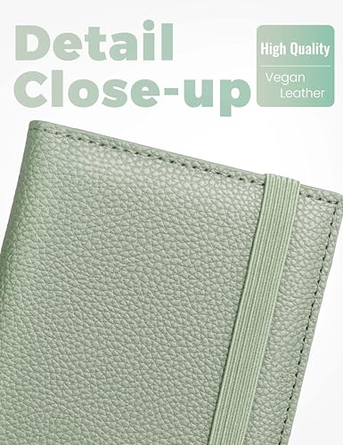 Elegant Sage Green Checkbook Cover with Pen Holder and Clear Divider – Durable Vegan Leather Organizer for Personal Checks - Image 7