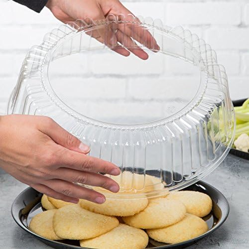 WNA Comet A18PETDM 18 in. Checkmate PET Plastic Round High Dome Lid, Clear - Case of 25