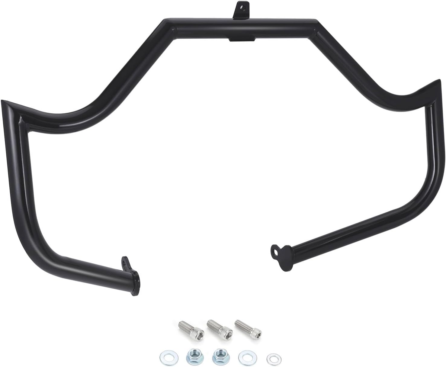 Mustache Black Crash Bar Engine Guard Highway Bar for Ultimate Protection Compatible with 2009-2023 Harley Touring Road Glide Road King Street Glide Electra Glide CVO and Trike Models