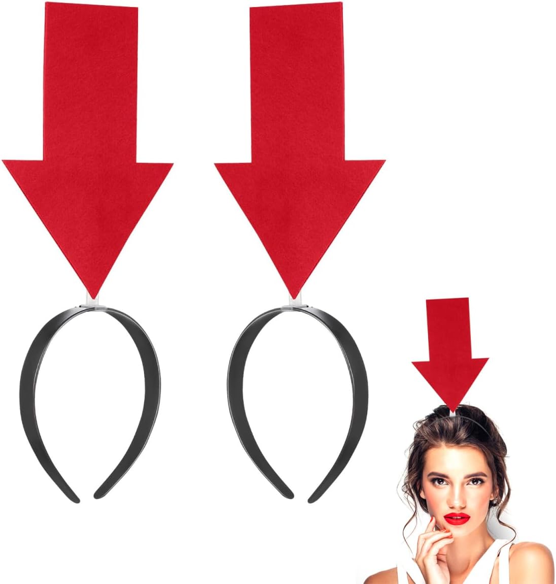 IMIKEYA 2Pcs Arrow Headbands Red Funny Party Hairband