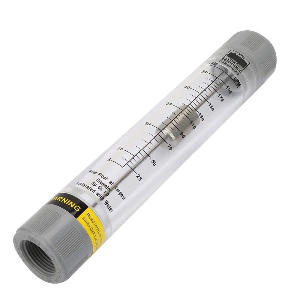 Medidor de flujo de agua de 4-40 LPM Caudalímetro líquido plexiglás acrílico tipo tubo cilíndrico para medir medio líquido, 1 pulgada hembra
