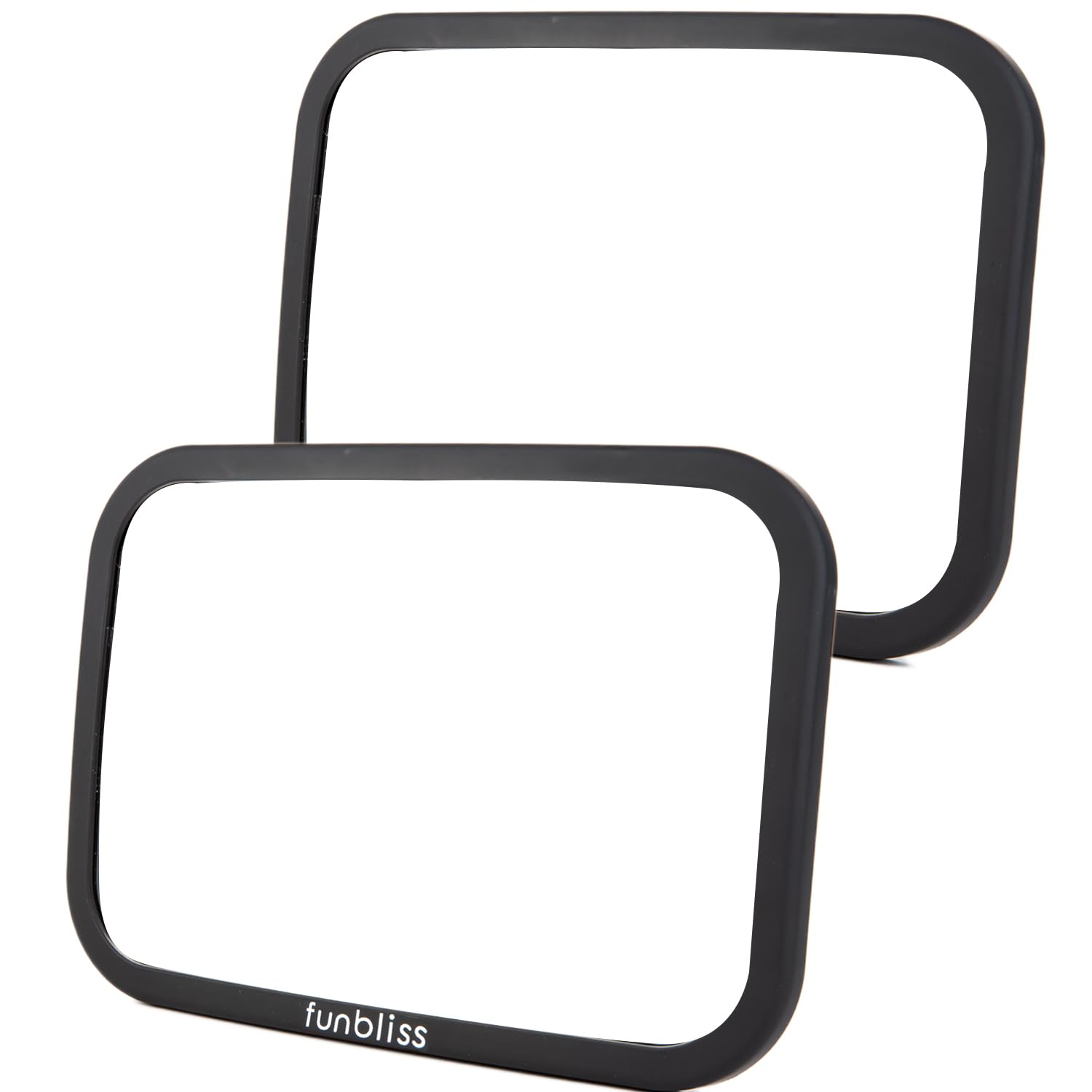 Funbliss Rear Facing Car Seat Mirrors - Shake-proof &amp; Shatterproof Baby Car Mirror for Backseat - Clear Wide View, Easy Install, 2 Pack for Multiple Kids