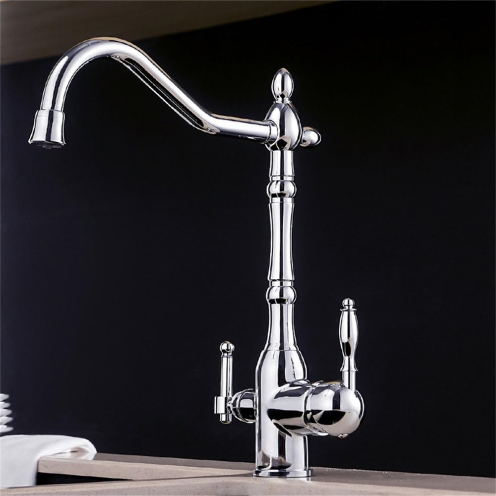 MXXQRHF Waterfilter Taps Kitchen Faucets Brass Mixer Drinking Kitchen Purify Faucet Kitchen Sink Tap Water Tap Crane for Kitchen,Chrome,China