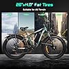 Peak 3000W Dual Motor Ebike 38 MPH,26" Fat Tire Electric Bike for Adults,48V 23AH Removable Battery,All Terrain Adult Electric Bicycles,85 Mile E Bike Lockable Suspension (5000W Dual Motor Green) #4