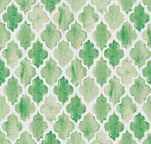 Image of DWELLSINDIA Light Green Moroccan Wallpaper for Home Decoration | Self Adhesive Peel & Stick, Thick Textured Premium Paper | Waterproof, Scratch Resistant | Kitchen, Living Room & Cafe | 41 x 244 cm