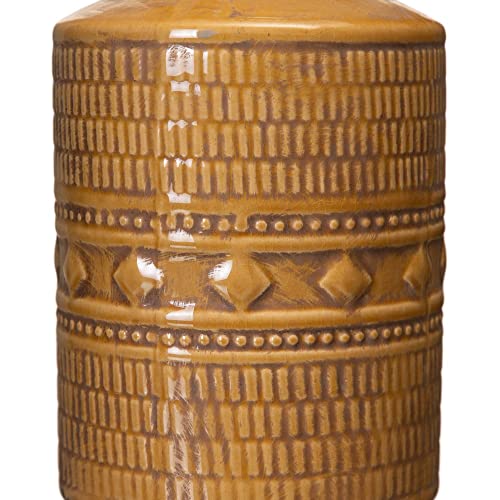 Vase en céramique moutarde Ø18x32 cm pour décoration ethnique chic - 5