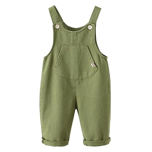 Runstarshow Toddler Baby Boys Girls Overalls Kids Cotton Dungarees with Pockets Baby Bib Pants Outdoor Playsuit Summer Sleeveless Jumpsuit for 6 Months - 6 Years