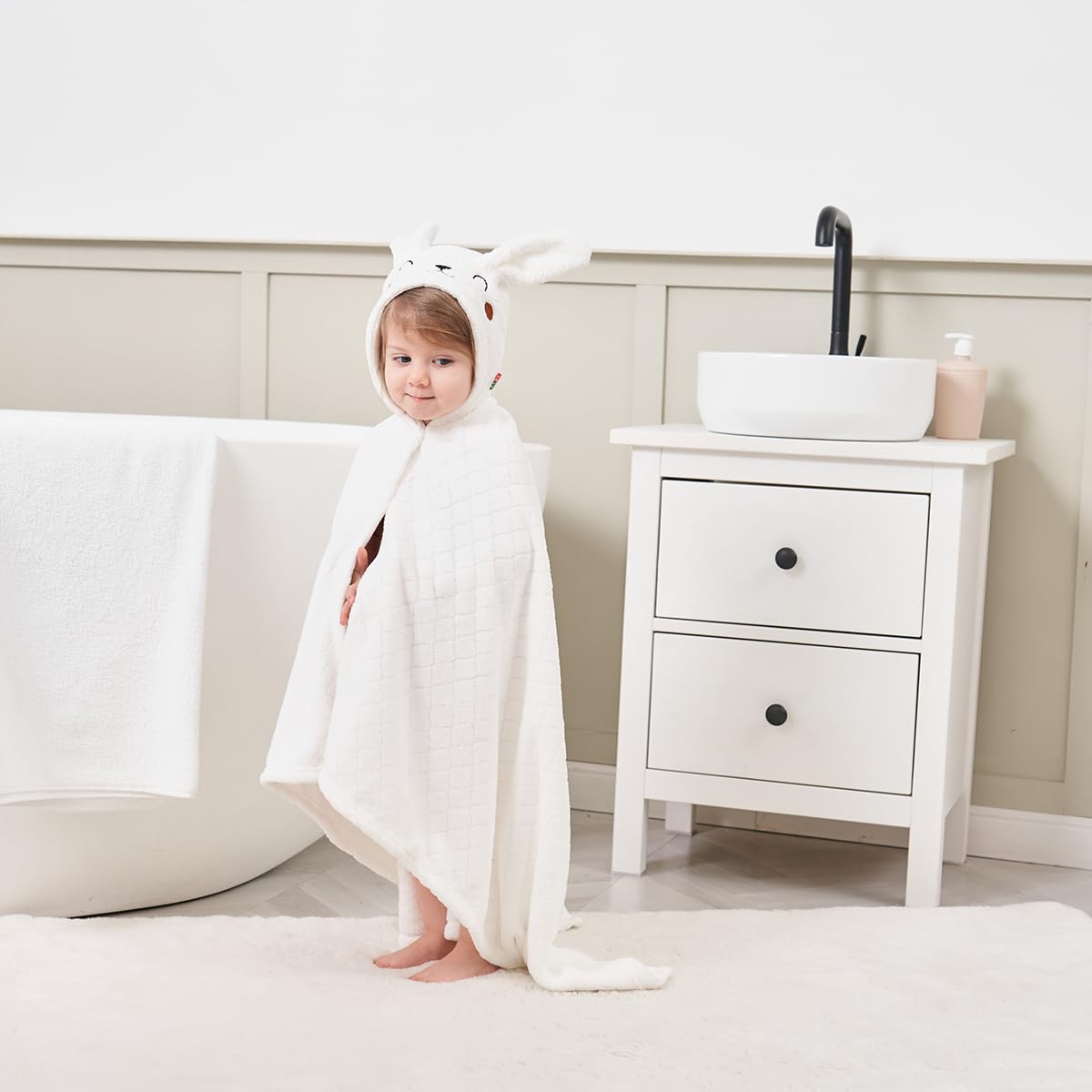 Toallas con capucha para bebé, toallas de baño para niñas de 0 a 5 años, paquete de 2 toallas de baño ultra suaves y absorbentes, toalla de baño para niña, toalla grande de 50 x 32 pulgadas