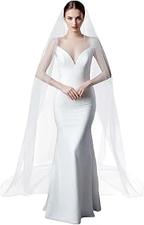 Wedding Veil Pearls and Crystals Beaded Edge 1 Tier Fingertip Length Bridal Veil