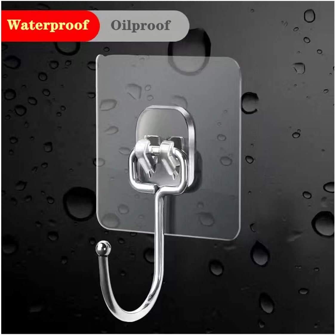 Waterproof and Rustproof Adhesive Heavy Duty Wall Mount Metal Hook 5kg — Amazon image 3