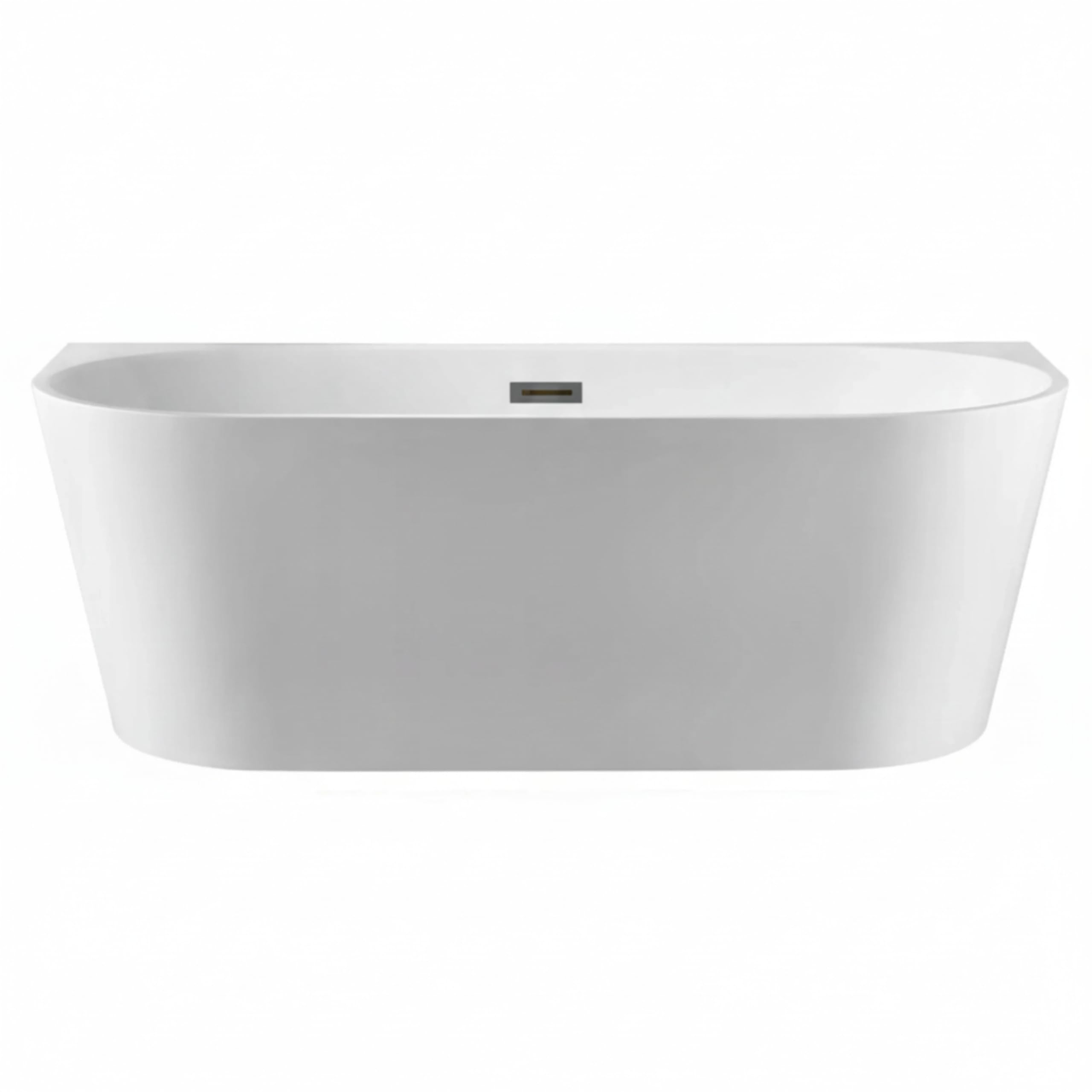 Bañera Exenta de Pared 214 L - Diseño Moderno con Desagüe Click-Clack Negro - Bañera Independiente 150 x 75 cm de Acrílico 3,5 mm para Mayor Retención Térmica