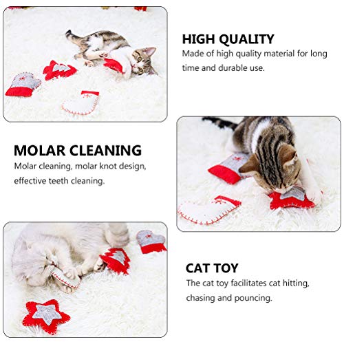 Farra de brinquedos para gatos de Natal, mordidas de gatos e brinquedos para mastigar 4 peças (verme