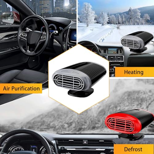 Riscaldatore Per Auto, Portatile, 12 V, 150 W, Riscaldamento E Sbrinatore Con Rotazione A 360°, 2 In 1, Riscaldamento E Spegnimento Auto, Con Funzione Di Riscaldamento E Aria Condizionata, Con Presa - 6