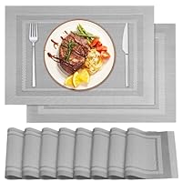 8er Set Platzsets Abwaschbar 30x45cm, rutschfest Tischsets, Platzdeckchen Abwaschbar PVC, Abgrifffeste Hitzebeständig Tischset, Platzdeckchen Für Küche, Zuhause, Restaurant, Speisetisch