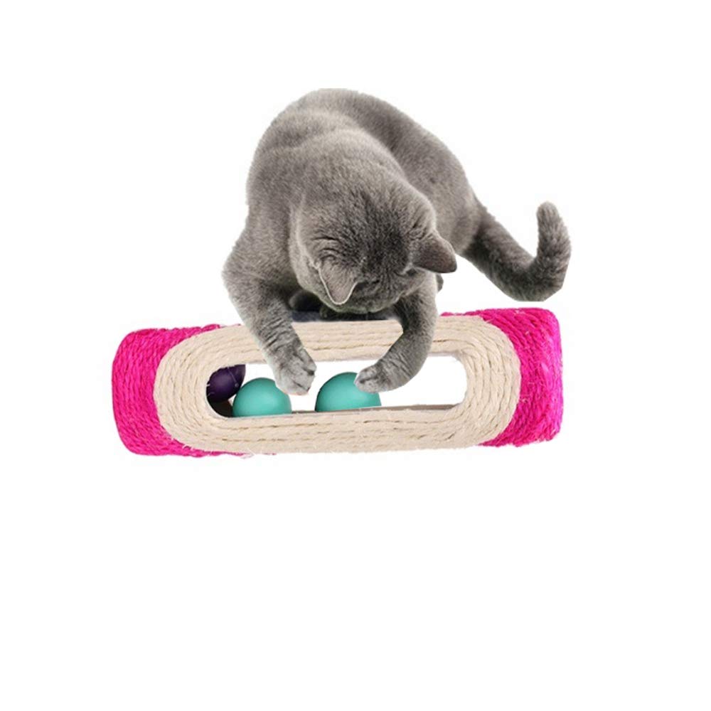 Cat Kitten Toys Rolling Sisal Scratch Board Roller with 3 Ball Exercise Training Tool