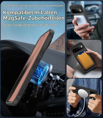 ivoler für Google Pixel 11 Pro Hülle,mit 2 Panzerglas,Magsafe,Schwarz – Ansicht 3