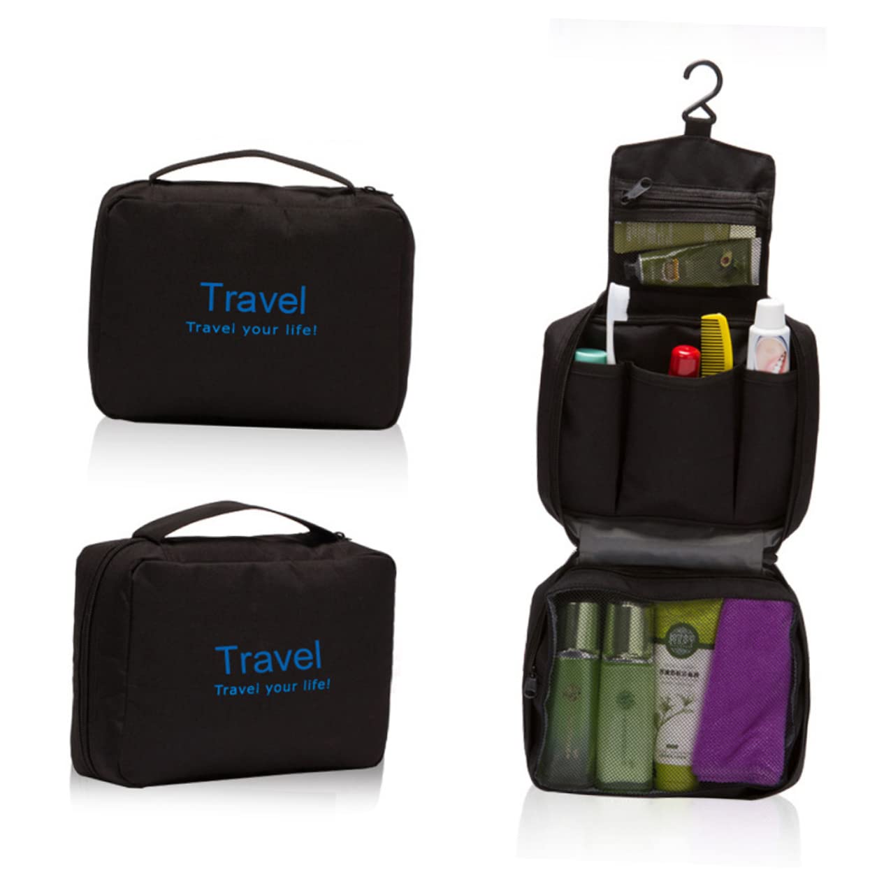 Ipetboom 2 Pz borse organizer da viaggio organizer per sospeso Borsa per cosmetici pochette trucchi sacchetto di lavaggio impermeabile borsa organizer per cosmetici da viaggio vasca