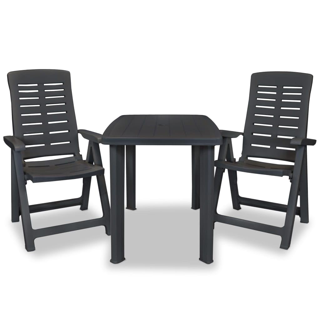 Set da bistrot in plastica antraciteOutdoor Set da 3 pezzi