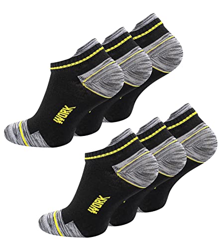 6 Paar Herren Arbeitssocken Sneakers Robuste Work Socks Berufssocken, Gr. 43-46