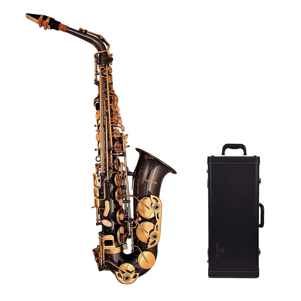 Kadence Alto Saxophone, Case, Mouthpiece, Polishing Cloth, Cleaning Rod And White Gloves (Black Gold)-picture-14