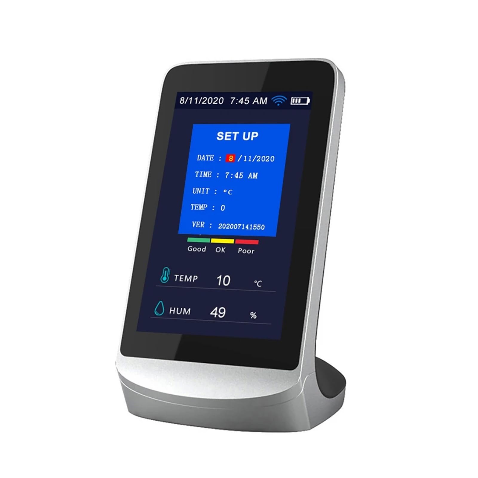 Monitor jakości powietrza DM72C WIFI, detektor CO2 400-5000 PPM, analizator temperatury i wilgotności do pracy domu Daty w czasie rzeczywistym