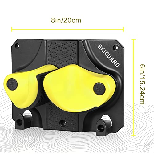 Skiguard Ski Wall Storage Rack: 2 Pack Snowboard Wall Mount Ski Rack For Garage Wall, Damage-Free Ski Wall Rack, Garage Storage Rack For Save Your Rocker, Tips, And Tails, Fits Any Ski Or Snowboard #TOP1