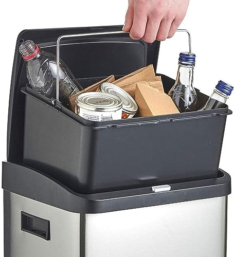 Cubo de basura de pie en acero inoxidable con gran capacidad 8