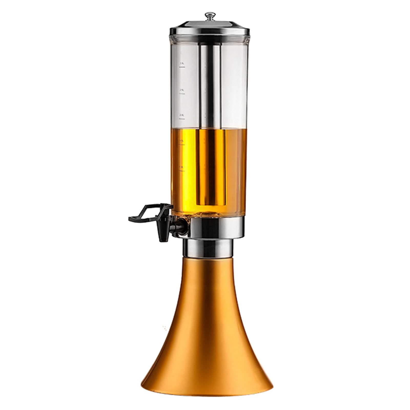 Torre De La Cerveza Dispensador De Jugo De Bebidas con Carámbanos De Acero Inoxidable Y Escala para Bar Party Restaurant KTV Barbecue Restaurant (3L / 3.17Qt),D