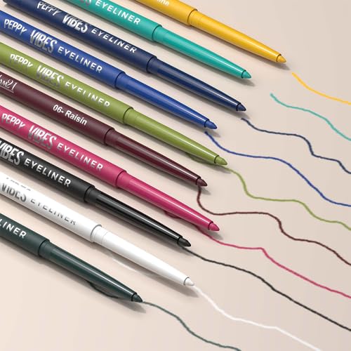 Image of Glam21 Peppy Vibes Eyeliner |Matte Finish Stays up to 10 Hours | Smudge-Proof & Water-Proof | Long Lasting Eyeliner | Precision application | Pack of 2, 0.4gm Each (Flamingo & Midnight)
