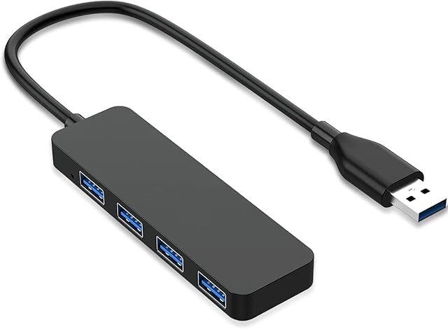 Hub USB 3.0, rozdzielacz 4 portów USB, ultracienki rozdzielacz USB, przedłużacz do MacBook, PC, laptopa, komputera stacjonarnego, notebooka, PS4/PS5