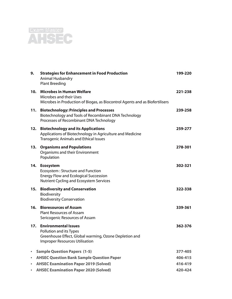 Exam Master AHSEC Biology Class 12 2021-22 (Old Edition) 2