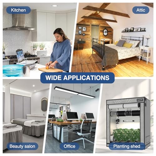 Aygrochy Regelbar Rohrventilator 100mm, Abluftventilator 363 m³/h, EC motor Rohrlüfter mit EU-Stecker,für Keller, Garage, Küche, Badezimmer,Wachstumszelte, Hydrokulturen,Belüftung und Abluftgebläs.