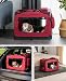 lionto Hundetransportbox faltbar für Reise & Auto, 70x52x50 cm, stabile Transportbox mit Tragegriffen & Decke für Katzen & Hunde bis 15 kg, robuste Hundebox aus Stoff für klein & groß, dunkelrot