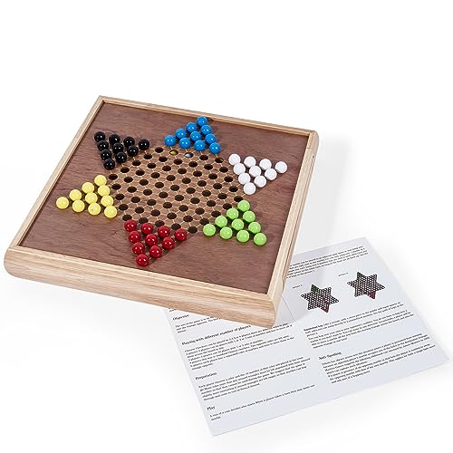 Vamslove Juego de Mesa 2 en 1 Ajedrez y Damas Chinas Madera miniatura 5