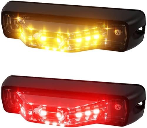 Abrams Flex 180 - Cabezal de luz LED ámbarrojo de montaje en superficie 64 W - 16 LED Clase SAE 1 Gran angular debajo del espejo LED de emergencia
