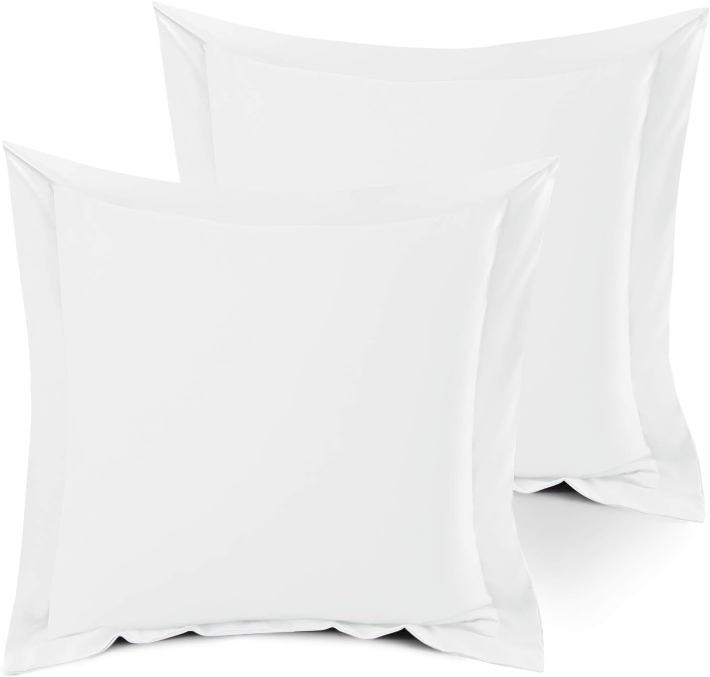 SteadyufEuropean Square Pillow Shams Set of 2 White 800 TC 100% Egyptian Cotton Euro 26 x 26 Pillow Shams Cushion Cover, Cases Super Soft Decorative (European 26''x26'', White Solid)