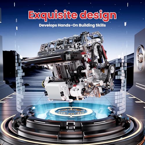 Mould King 10087 Modello Motore Benzina A 4 Cilindri Azionamento Del Motore Kit di Montaggio Meccanico Blocchi Giocattolo Motore A Scoppio Modellismo (1787 Pezzi) - 3